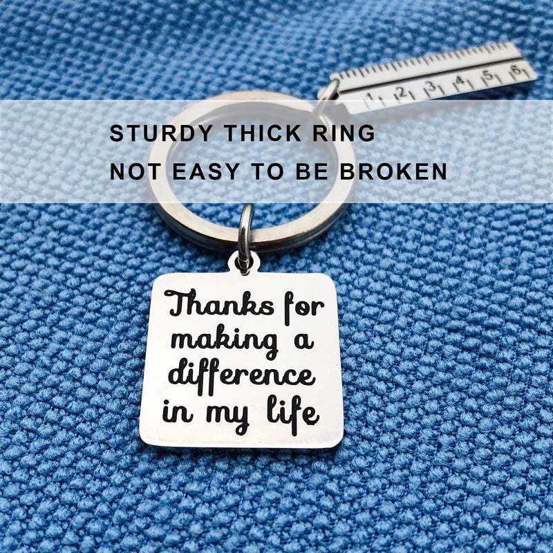 XGAKWD Teacher Appreciation Gift Keychain - Thanks for Making a Difference in My Life Teacher Key Chain for Women Men, Birthday Graduation Christmas Gifts for Teachers (Ruler) - Image 5